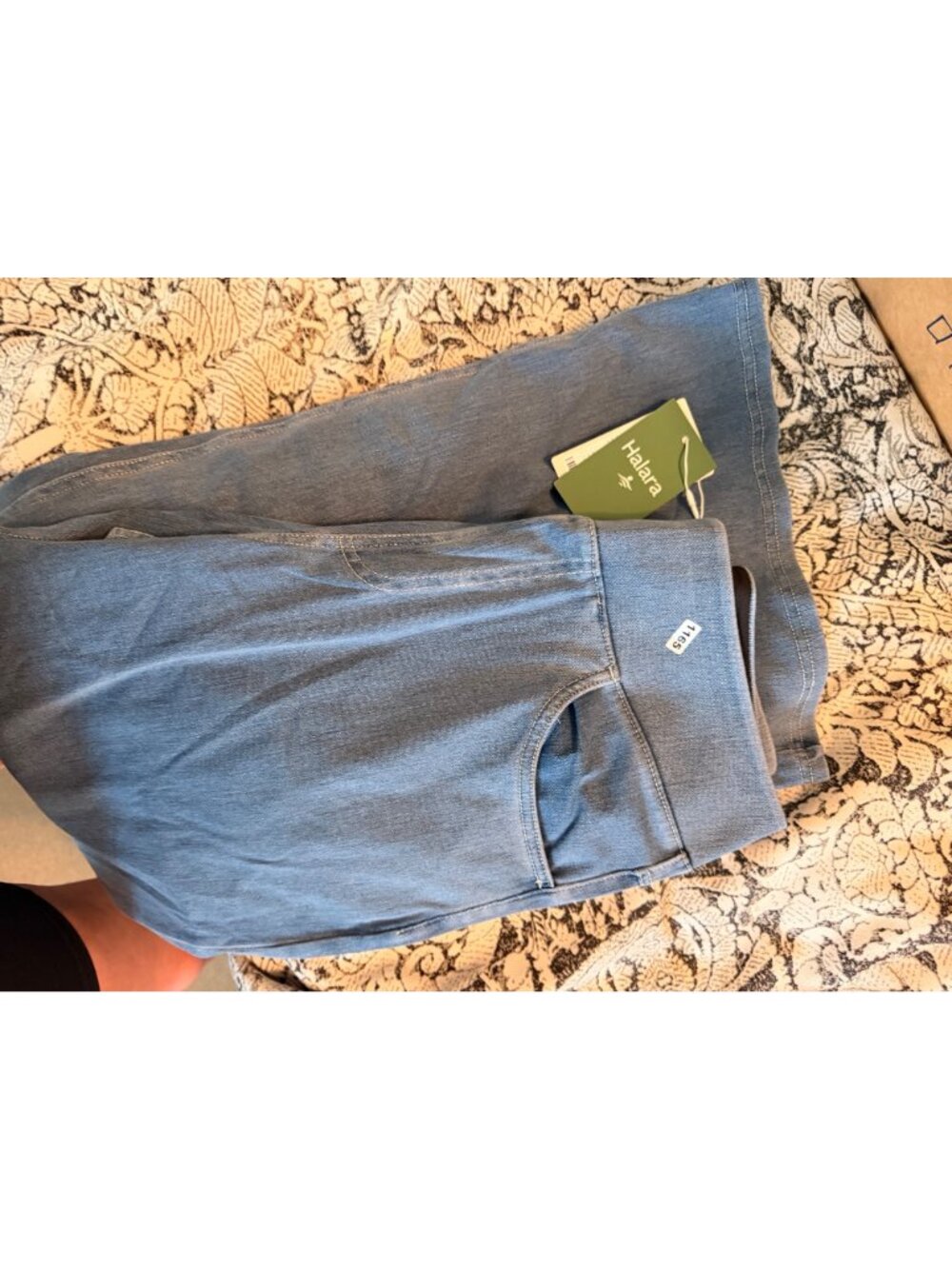 Halara L Light Blue Womens Wide-Leg Denim Pants Size L Cotton-Blend Light Blue C - Picture 9 of 11